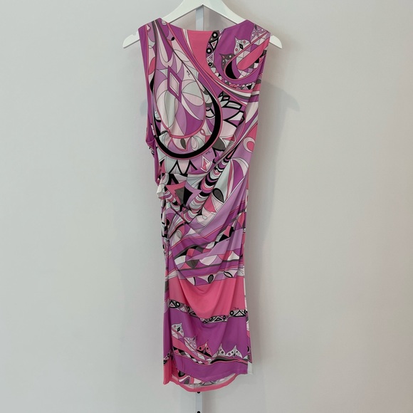 EMILIO PUCCI PINK MULTI PRINT DRESS MODEL 41RL15 SIZE IT 44 / US 10 NWTS! - Picture 7 of 17